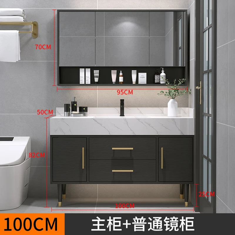 X.H.S.H Smart LED Mirror Cabinet With Integrated Marble Vanity Top