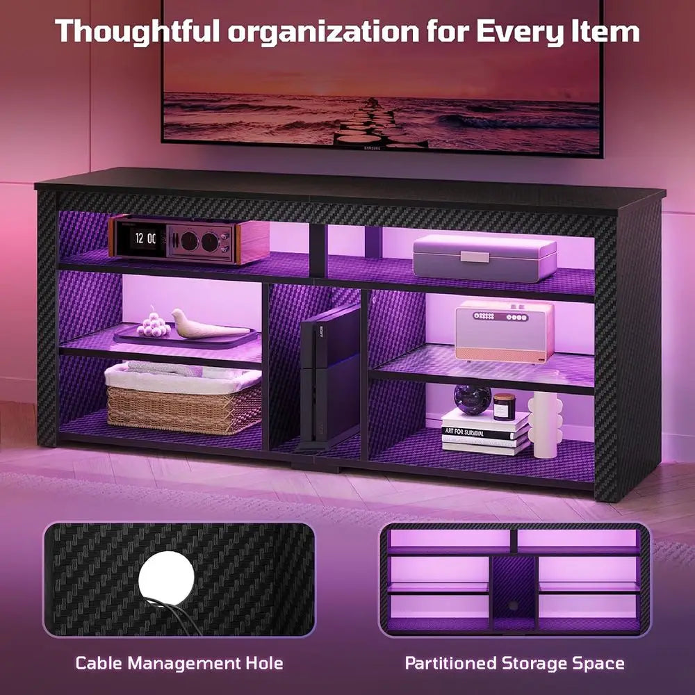 Modern LED TV Stand With Storage And Entertainment Center