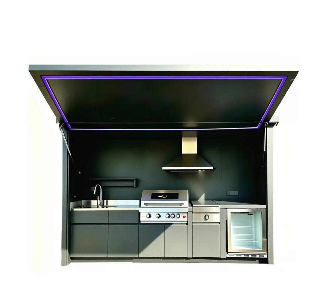 Modular 304 Stainless Steel Outdoor Kitchen Cabinet With Pot Cover