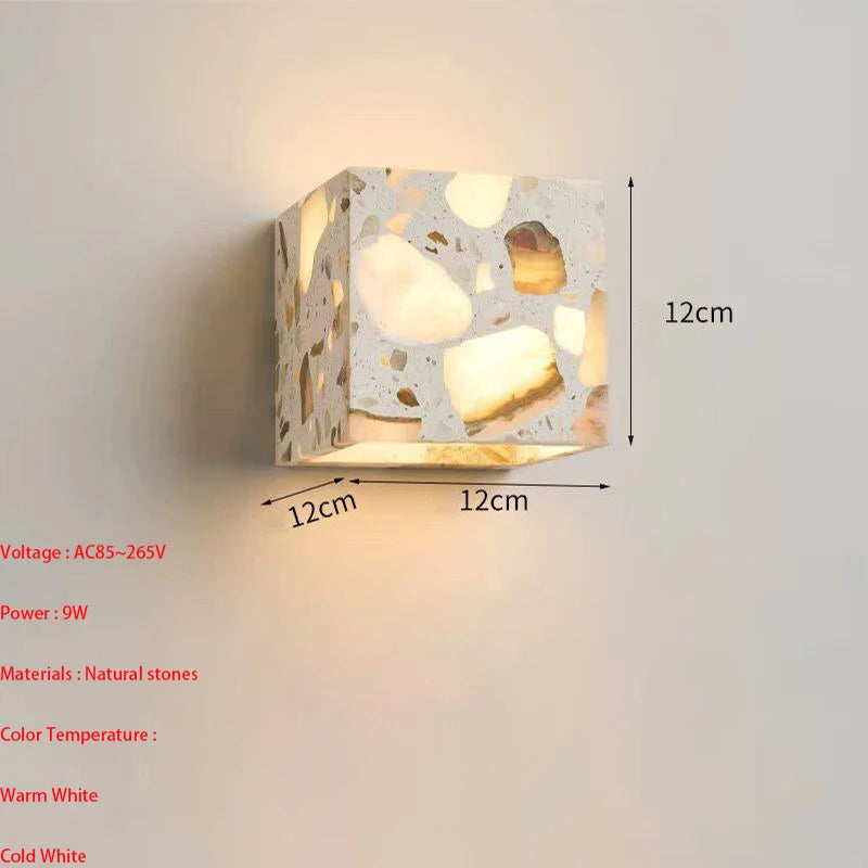 Surface Mount Yellow Cave Stone LED Wall Light 85~265V 9W Nordic style Indoor Wall Lamps For Living Room Decoration Sconce