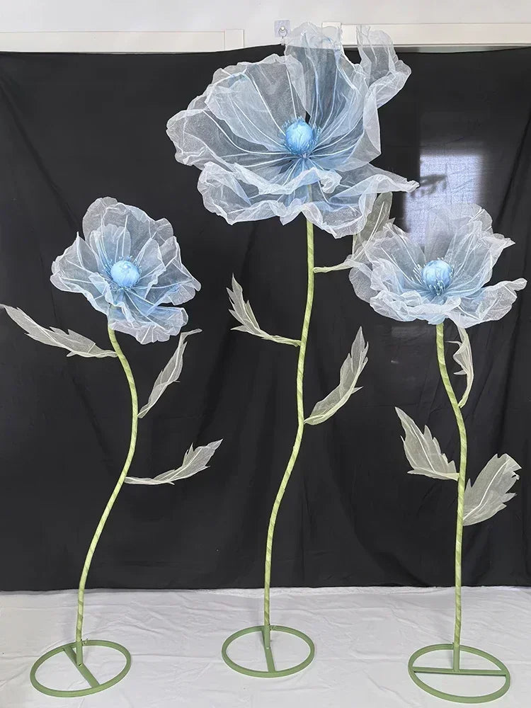 190cm Large Artificial Poppy Flowers Wedding Decor Props Road Lead Flowers Garden Wedding Decoration Window Display Home Decor