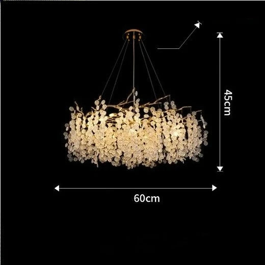 Modern Luxury Creative LED Ceiling Hanging Lamps Design Crystal Flower Chandeliers Home Decor Living Dinning Room Bedroom Indoor