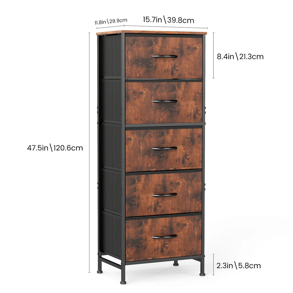 Jhk Modern Fabric Drawer Cabinet For Living Room Storage