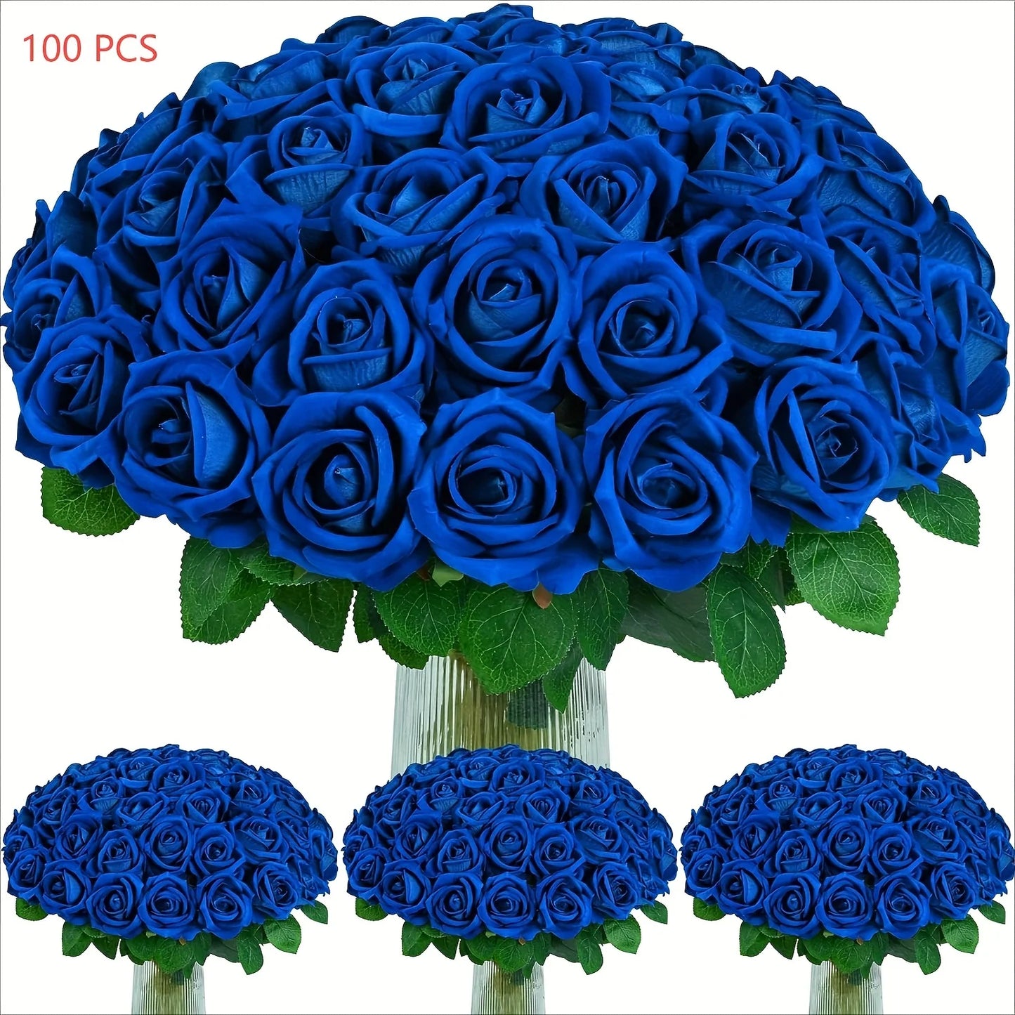 us50/100pcs Red Roses Artificial Flowers, Real Touch Velvet Roses Bouquet Fake Flowers Bulk, Artificial Roses with Long Stems for Valentines Day Gift DIY Bridal Wedding Centerpiece Decorations, Mothers Day Decor, Home Decor,