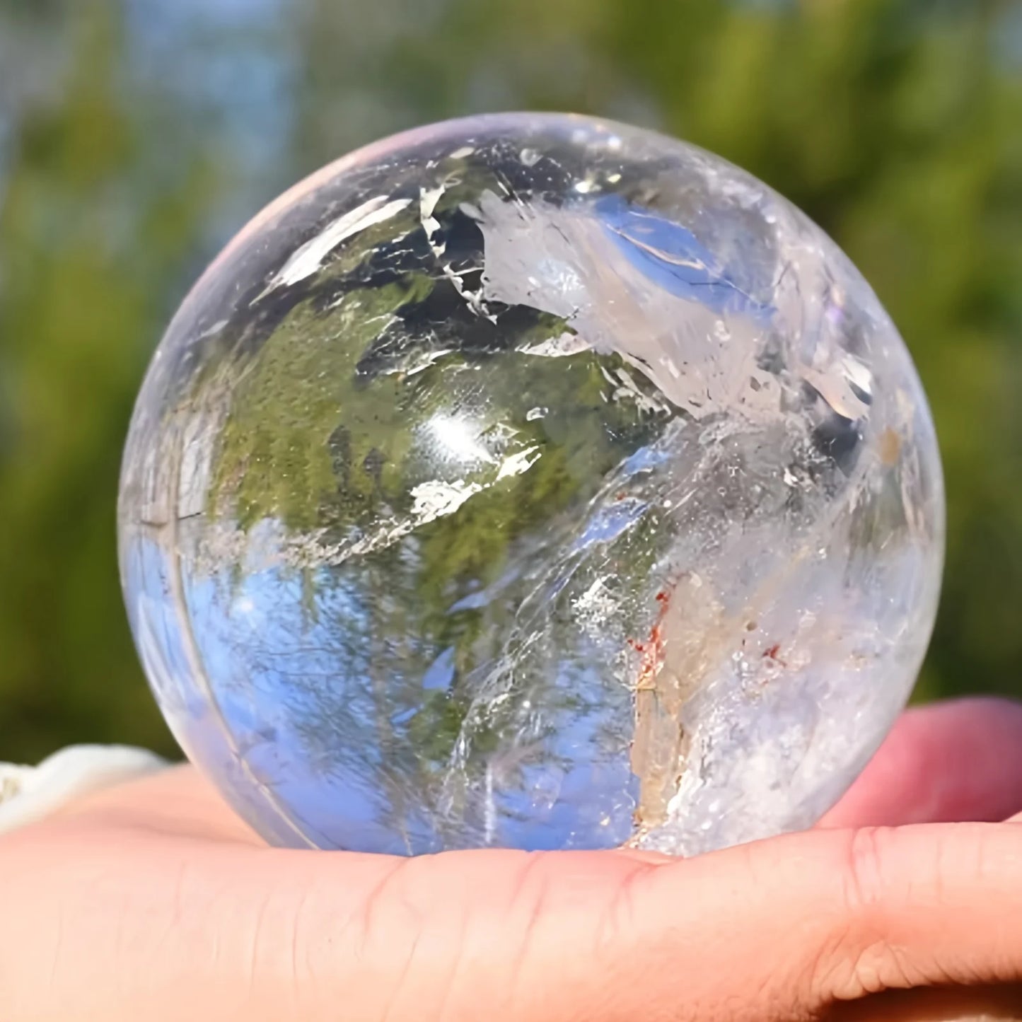 CrystalHola Clear Quartz Crystal Sphere, Elegant Polished Ball