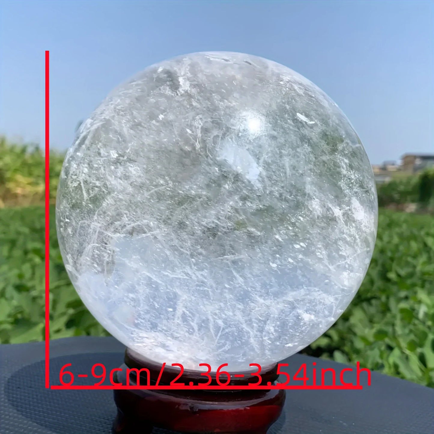 CrystalHola Clear Quartz Crystal Sphere, Elegant Polished Ball