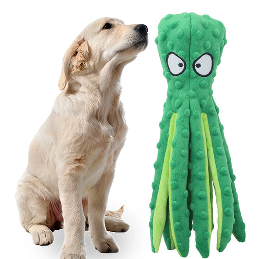Pet Octopus Plush Toy for Dogs Interactive Indestructible Squeaky Rattle Dog Supplies Bite Resistant Puppy Toy