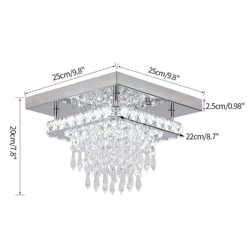Modern K9 Led Crystal Ceiling Lamp Smart Chandelier Pendant Light Ring Chrome Plafonier Fixture Dining Living Room Decor Luxury