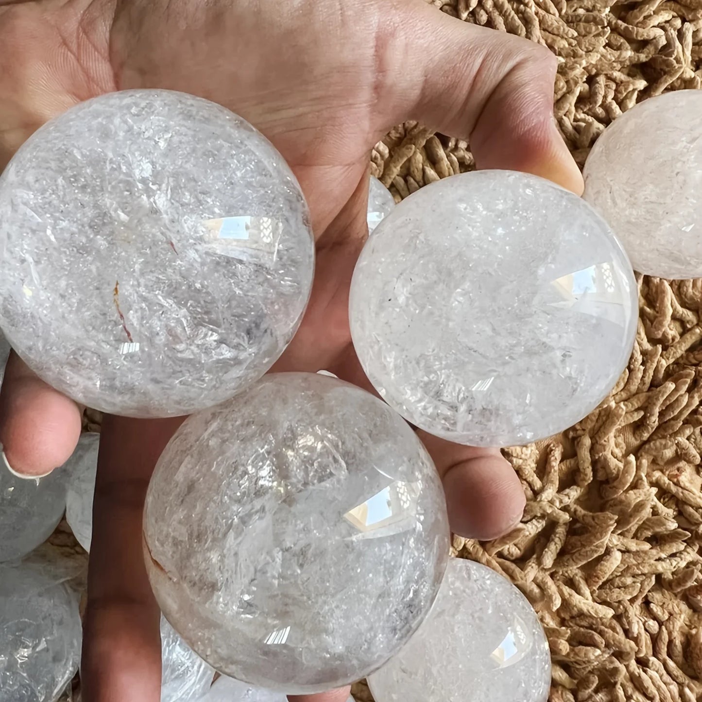 CrystalHola Clear Quartz Crystal Sphere, Elegant Polished Ball