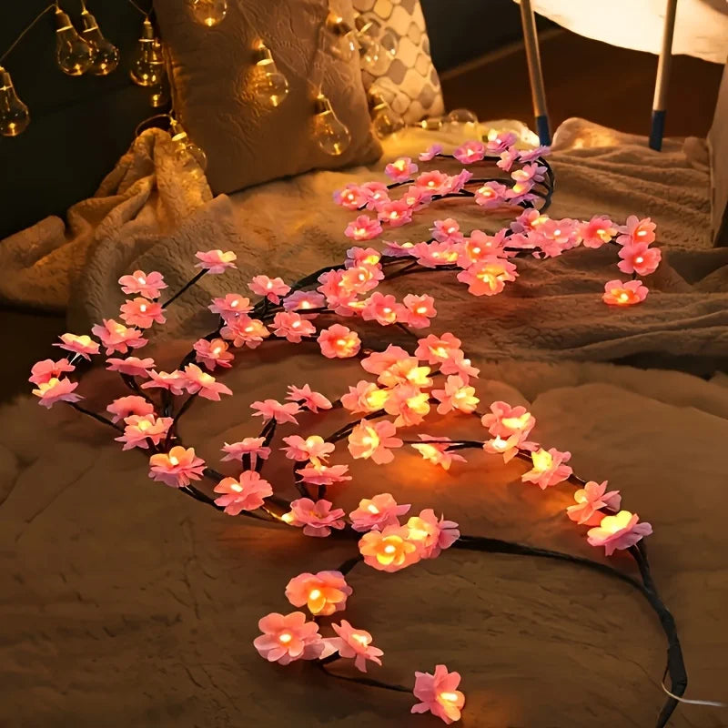 96LED cherry blossom tree light, DIY simulated cherry blossom bedroom decoration light, suitable for parties, restaurants, dance