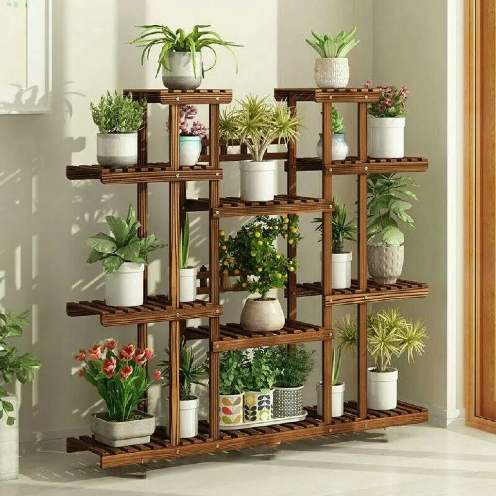 Wisfor Wooden Plant Shelf And Flower Pot Stand Indoor Outdoor