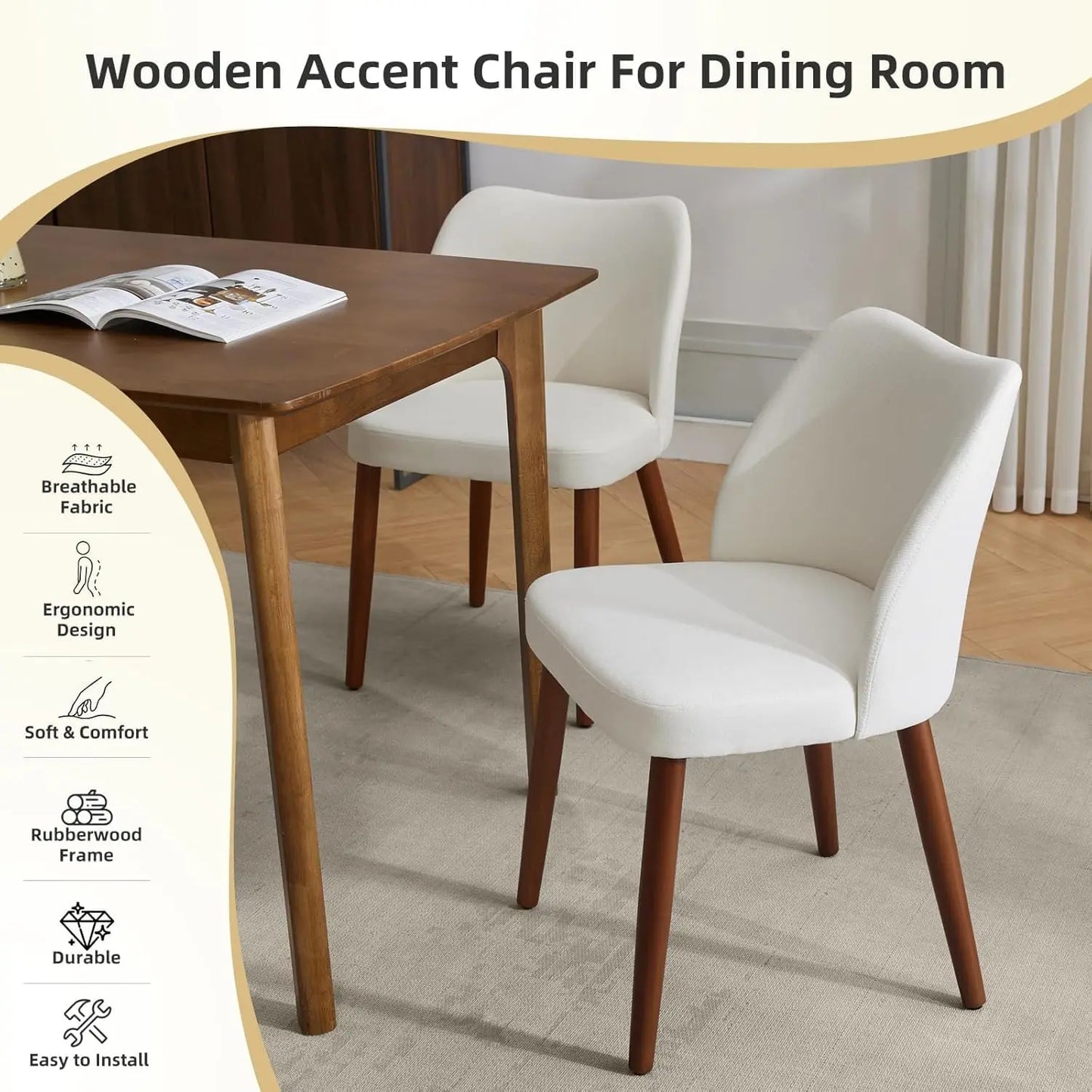 HobbyLane Mid Century Modern Dining Chairs Set Of 2