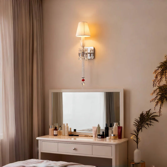French Vintage Elegant Wall Sconce, Romantic Cozy Ambient Lighting for Bedroom Living Room Hallway Home Hotel Decor E14