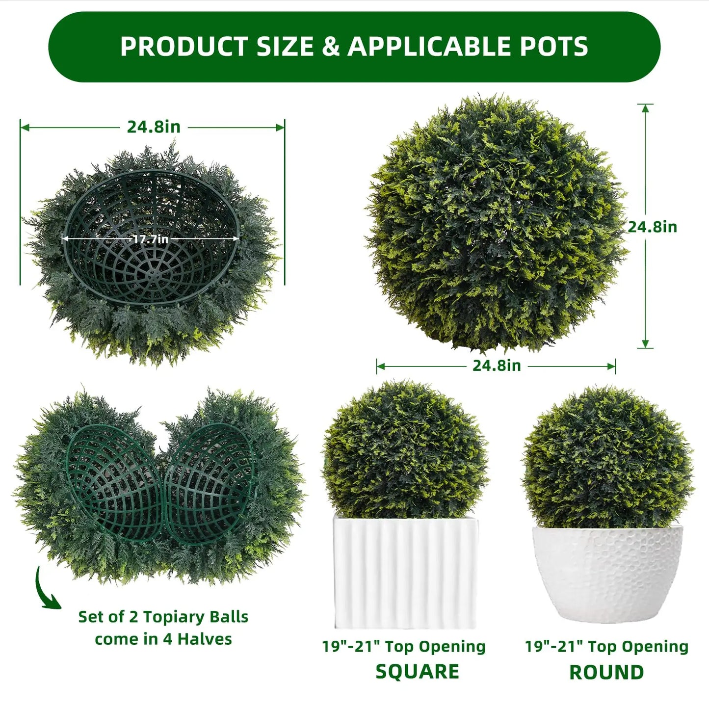 Studyset Artificial Topiary Balls Outdoor Set Of 2 For Decor