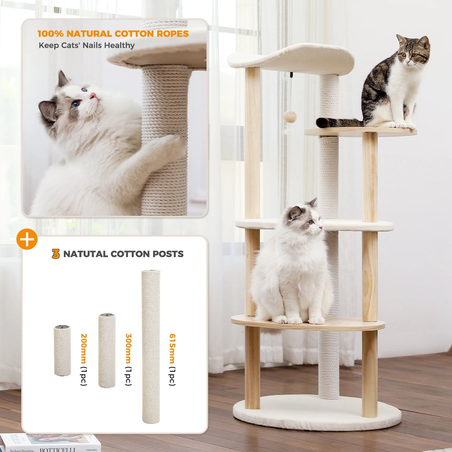 PAWZ Road Modern Cat Tree Tower With Scratching Post Multi Level Condo Perch