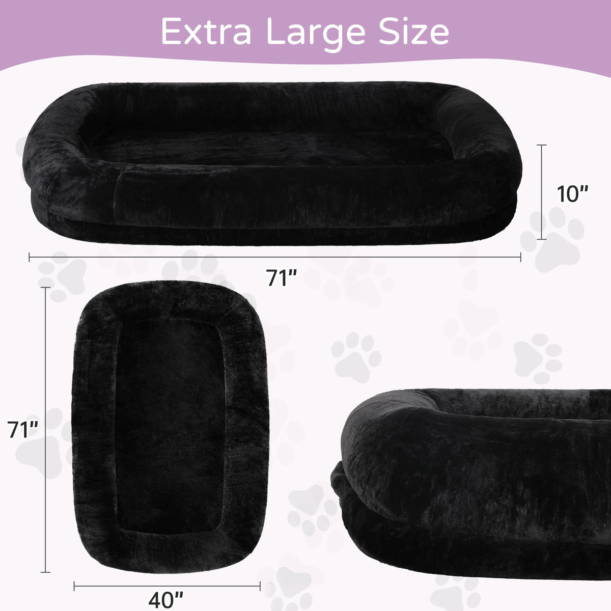 Orthopedic Human Dog Bed With Removable Washable Cover