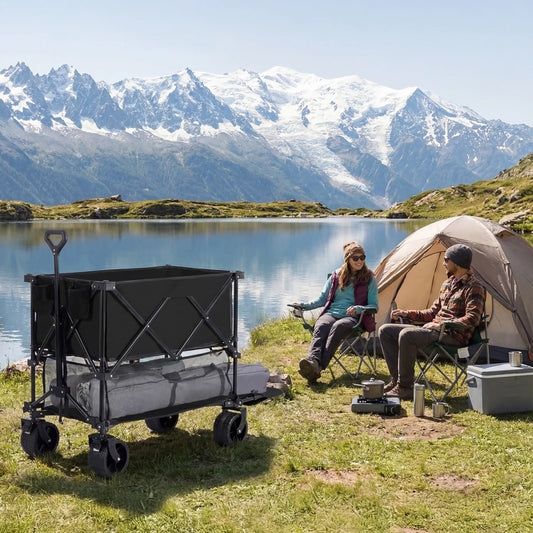 JHK Outdoor Double Decker Wagon Cart For Groceries And More