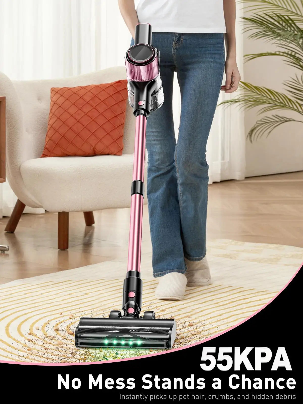S Cordless Vacuum Cleaner 55Kpa 500W 45min 10 In 1
