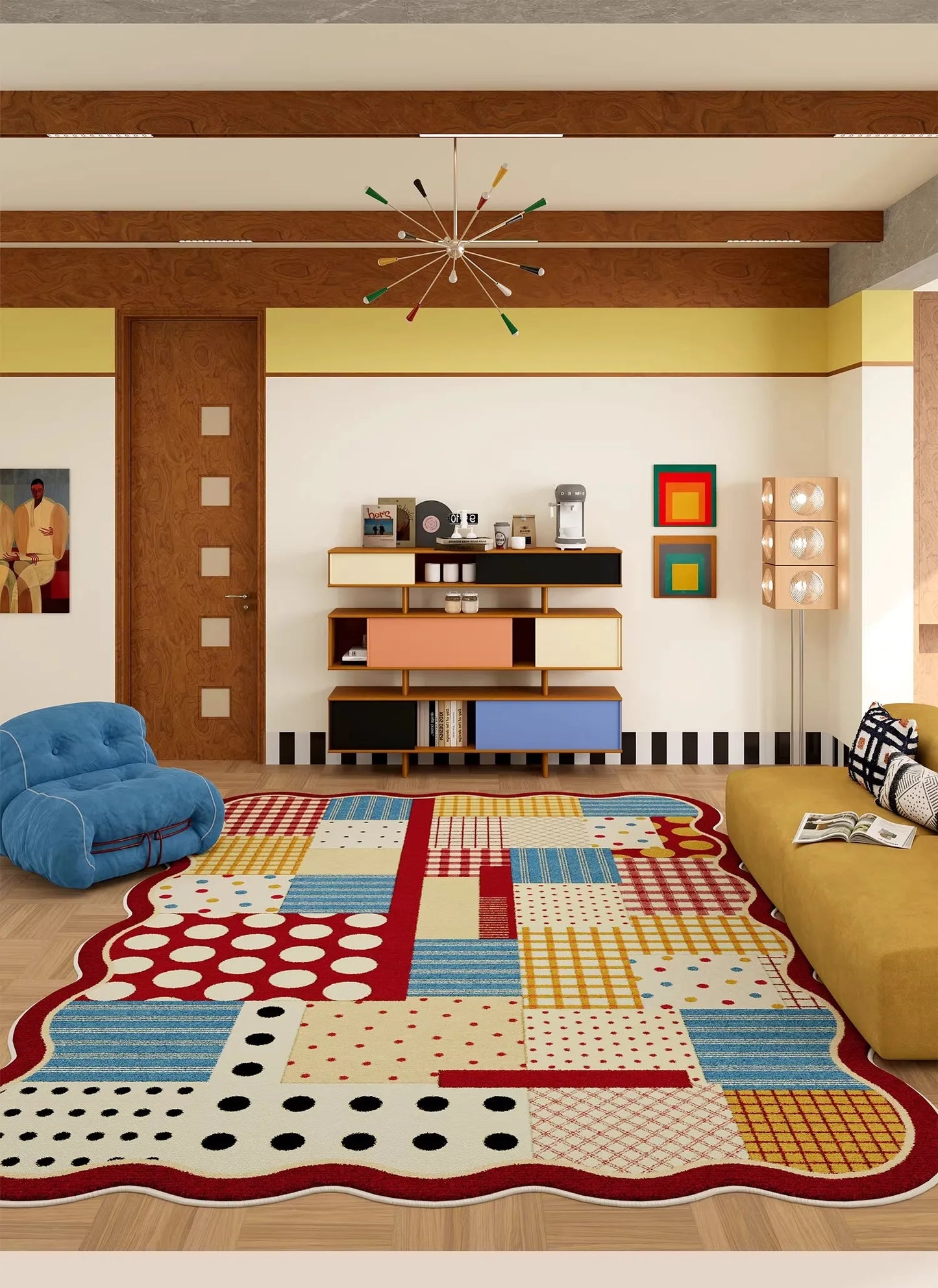 Abstract Dopamine Living Room Carpet Cartoon Creative High-End Bedroom Rug Home Decor Sofa Coffee Table Floor Mat Alfombra Tapis