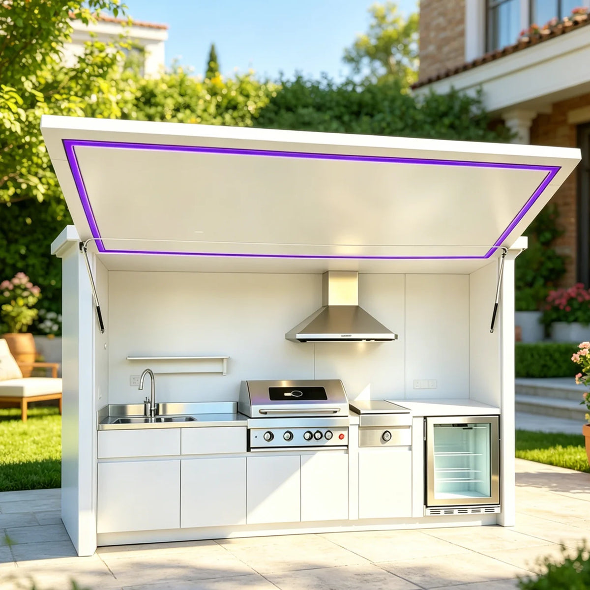 Modular 304 Stainless Steel Outdoor Kitchen Cabinet With Pot Cover