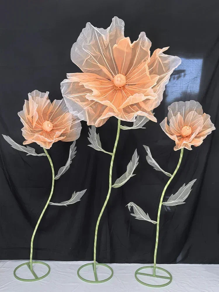 190cm Large Artificial Poppy Flowers Wedding Decor Props Road Lead Flowers Garden Wedding Decoration Window Display Home Decor