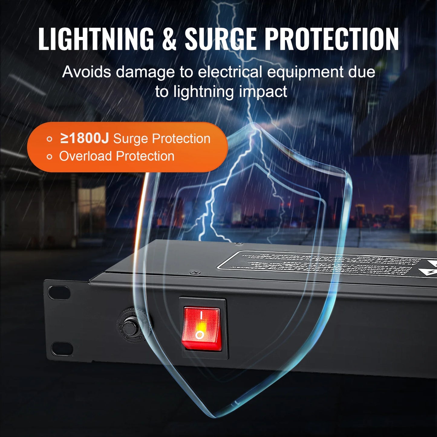 SucceBuy 1U PDU 8/10/12 Outlets 110-125V/15A Rack Mount Power Strip Fits Standard 19 Server Racks Ideal for Home and Office