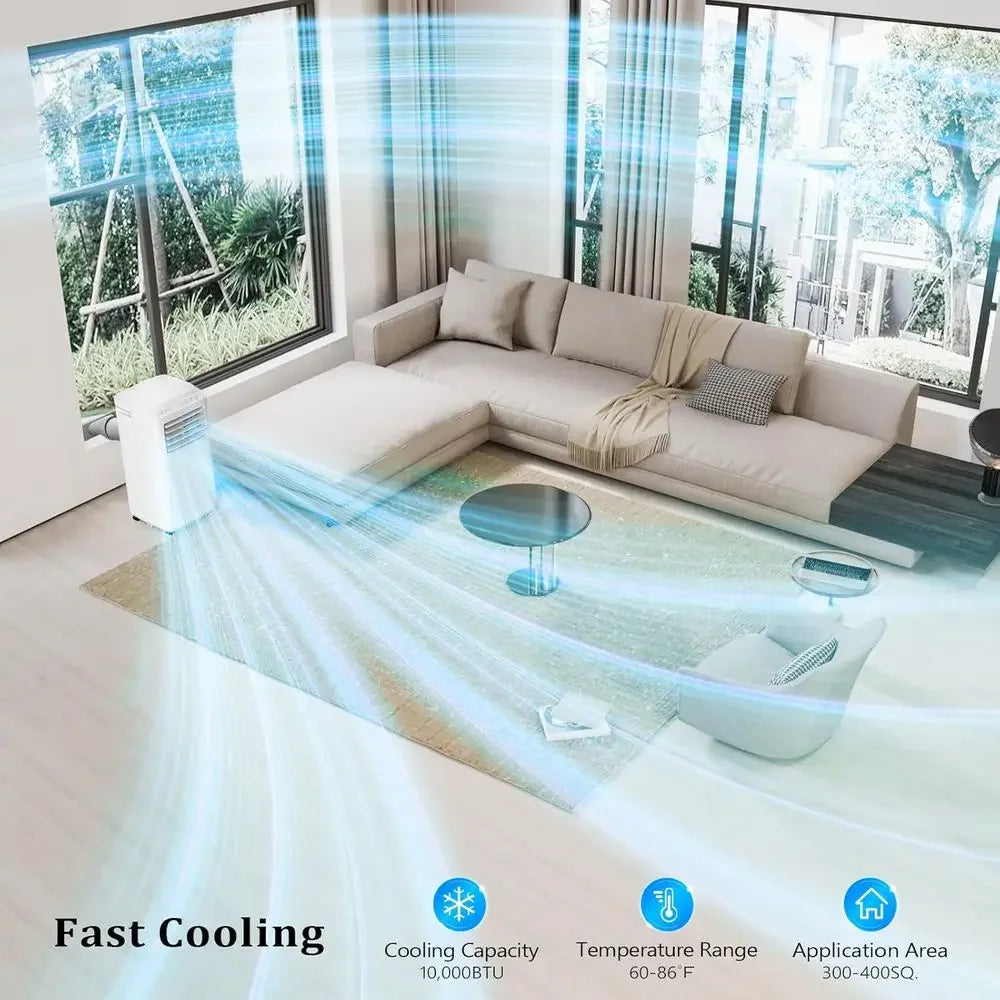WiFi Enabled Smart 10000 BTU Portable Air Conditioner with Remote & APP Control, 3-in-1 Cooler, Dehumidifier & Fan, Powerful Roo