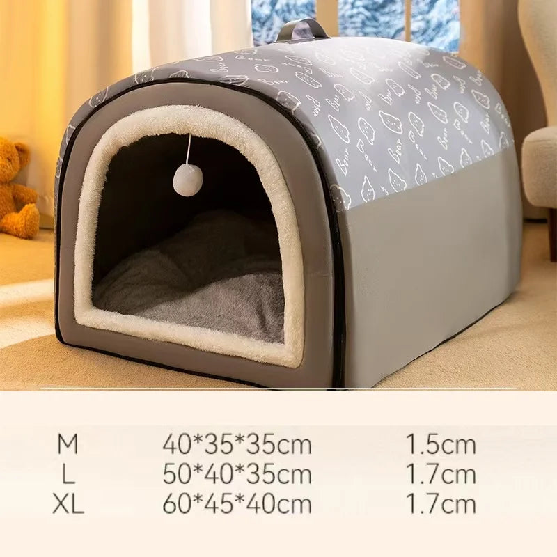 Removable Dog Warm House Washable Pet bed for Large Medium Dogs Travelling Portable Classic Design Pet House Sleeping Bed