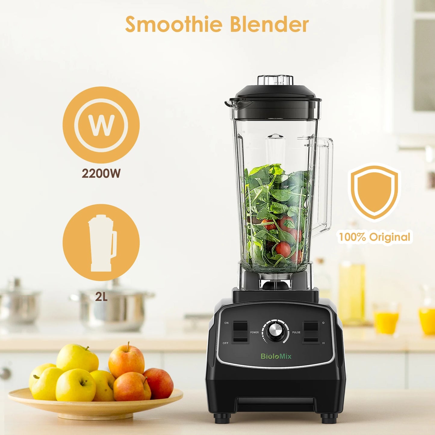 Biolomix Heavy Duty Commercial Blender Juicer Mixer Food Processor