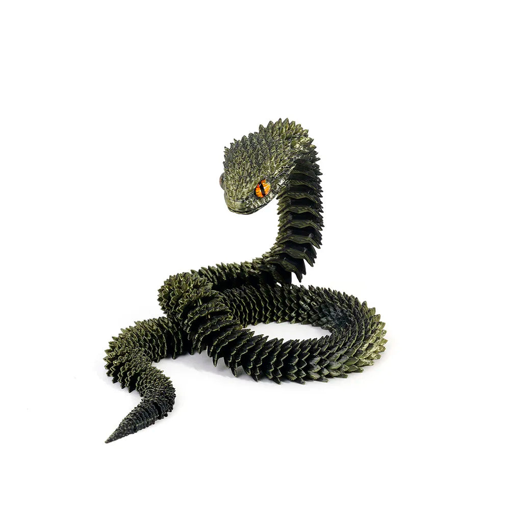 3D Printed Snake Decoration Colorful Model 3D Printed Animals Creative Toy Desk Accessories Room Decor Table Ornament 3 Sizes