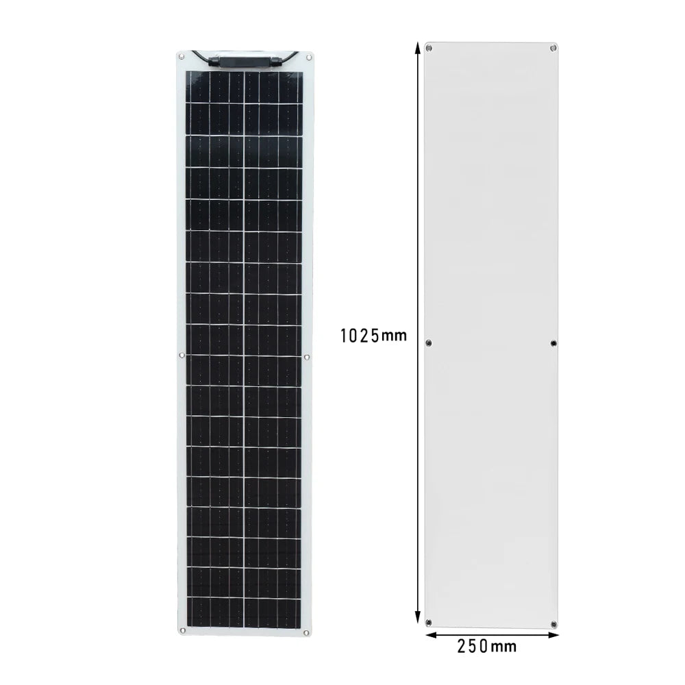 Solar Panel Battery Charger 50W 120W 12V  Flexible Solar Panel 18V Photovoltaic Mono Module  for Caravan Home Roof Car Motorhome