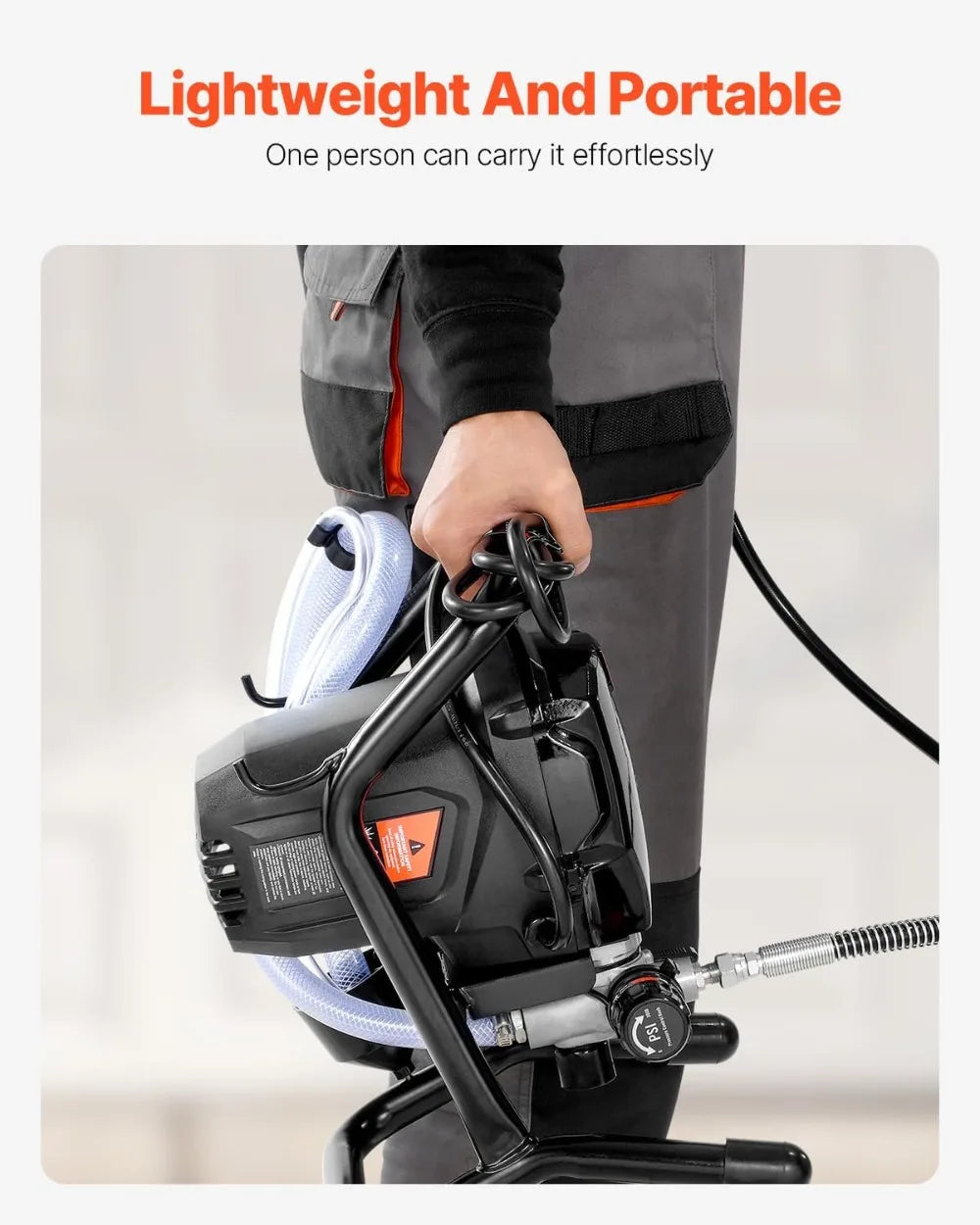 750W Electric Airless Paint Sprayer 3000PSI High Pressure for Home Furniture Fences Interior Exterior Painting