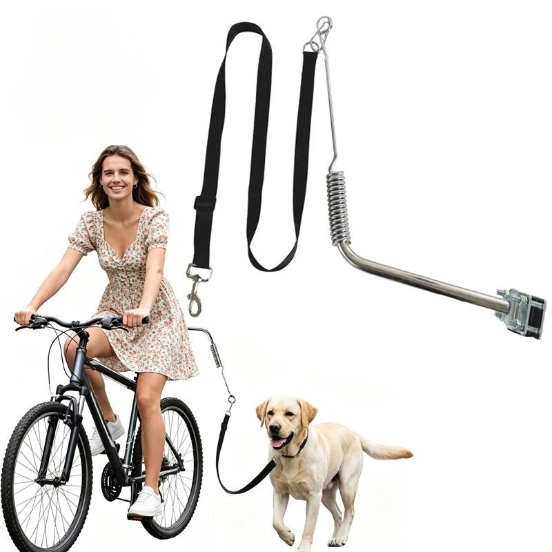 Hands Free Dog Bike Leash Heavy Duty Bicycle Attachment with Quick Connect Buffer Rope Cycling Jogging for Medium Large Dogs