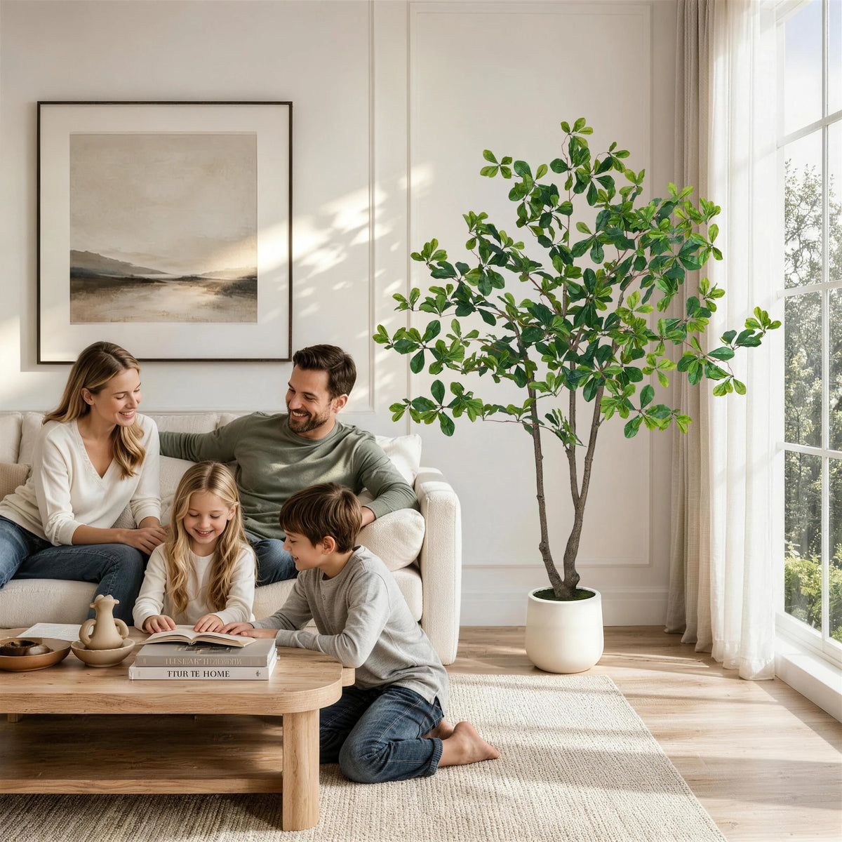 Olitree Faux Olive Tree With Natural Wood Trunk Indoor Plant