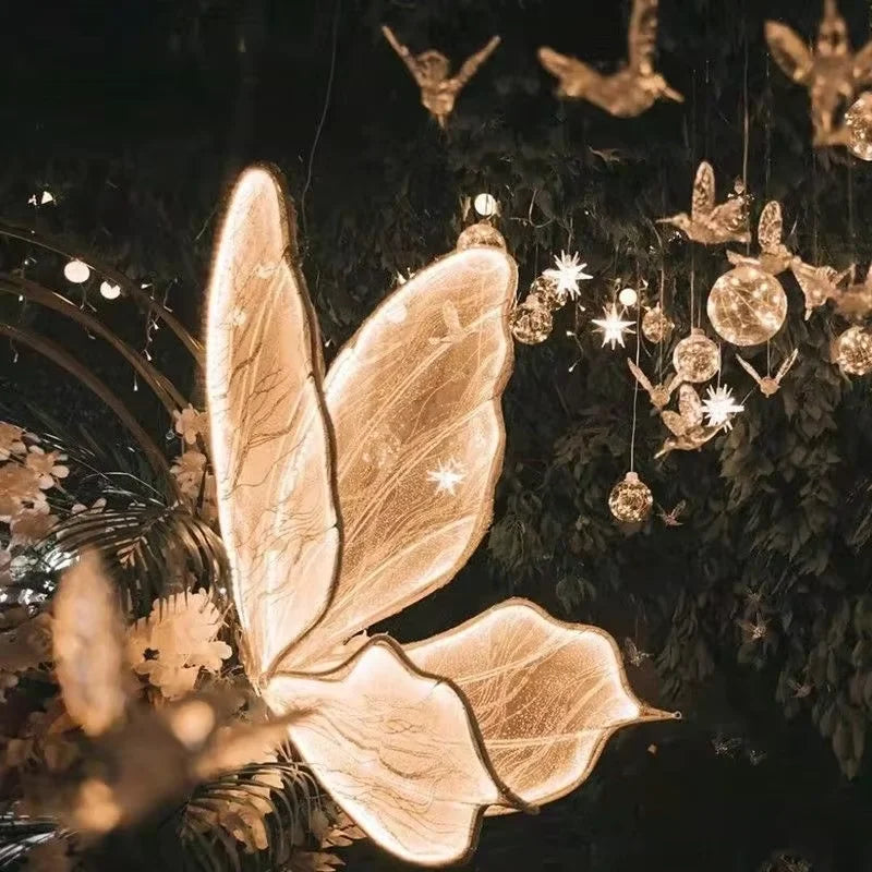 Modern Luxury White Lace Butterfly LED Floor Lamp Corridor Party Stage Wedding Romantic Road Decoration E27 Light Bulb Fixtures