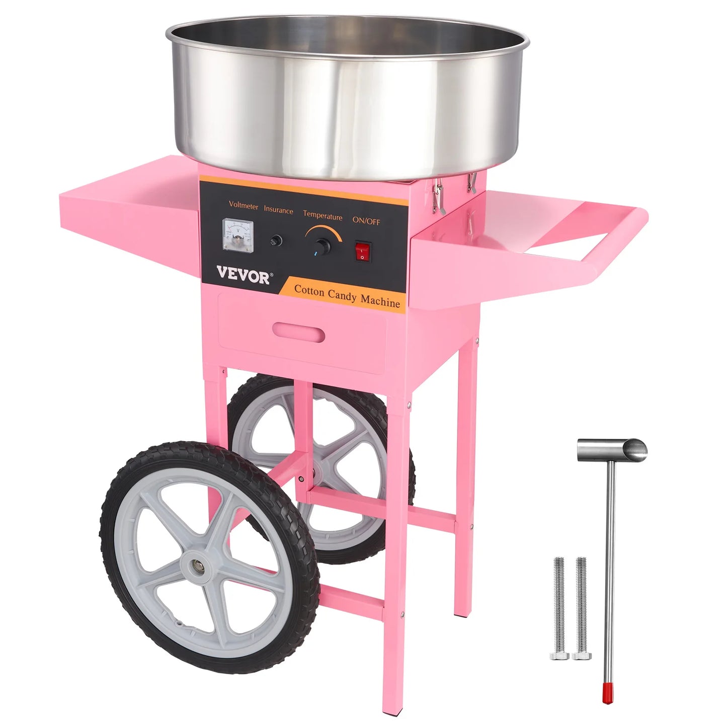 Succebuy 1000W Electric Cotton Candy Machine With Cart Stainless Bowl