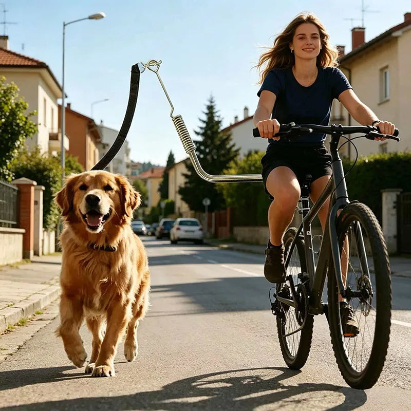 Hands Free Dog Bike Leash Heavy Duty Bicycle Attachment with Quick Connect Buffer Rope Cycling Jogging for Medium Large Dogs