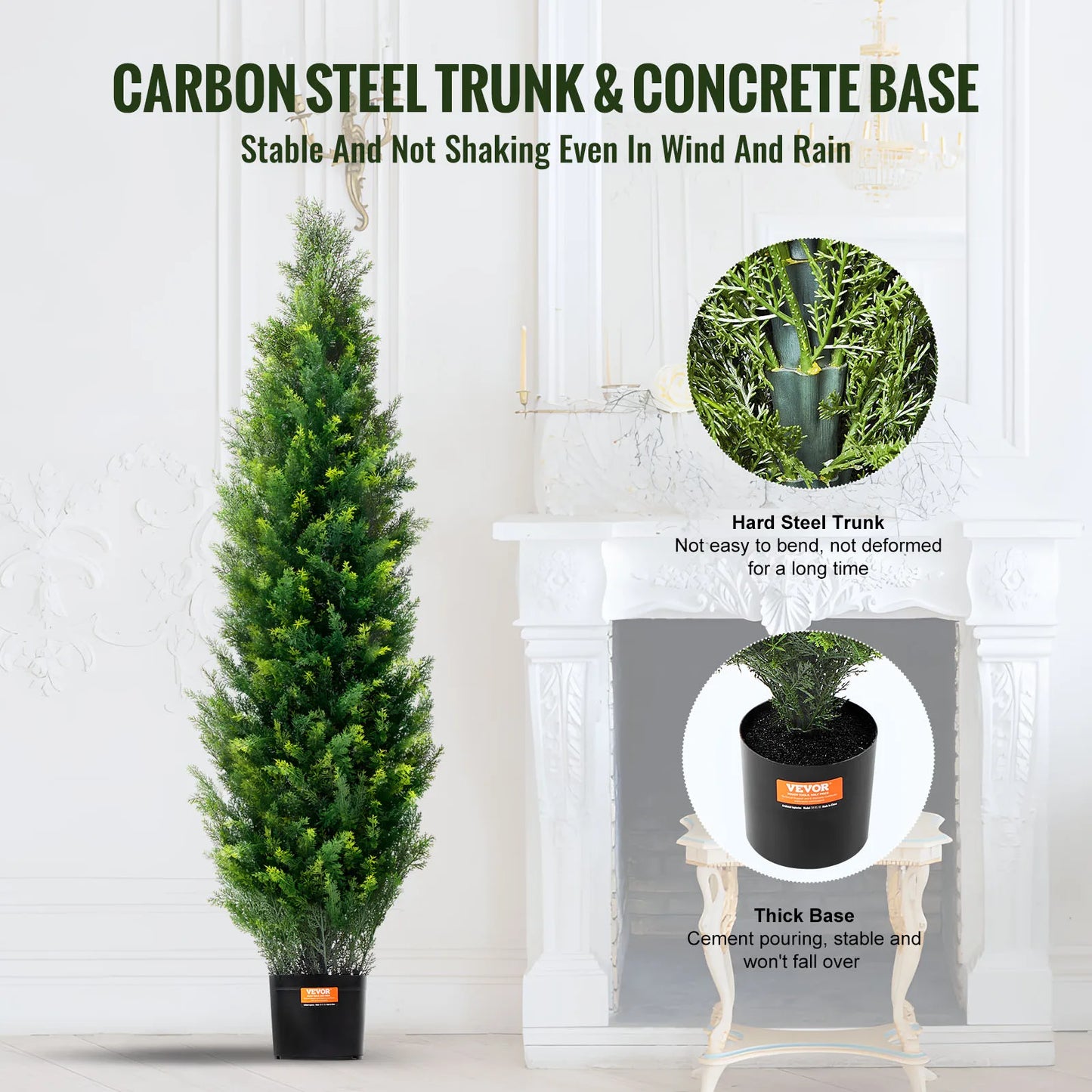 SucceBuy Artificial Cedar Topiary Tree Outdoor Decor Greenery