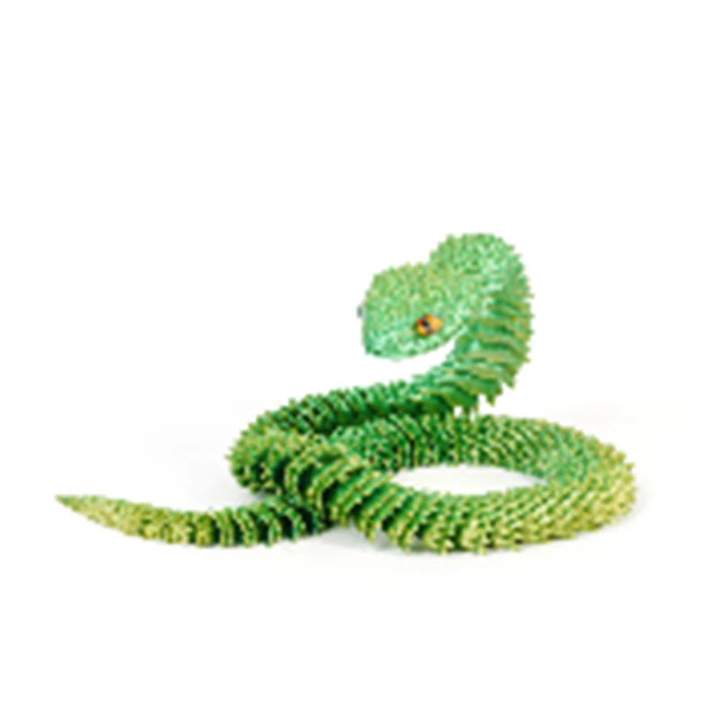 3D Printed Snake Decoration Colorful Model 3D Printed Animals Creative Toy Desk Accessories Room Decor Table Ornament 3 Sizes