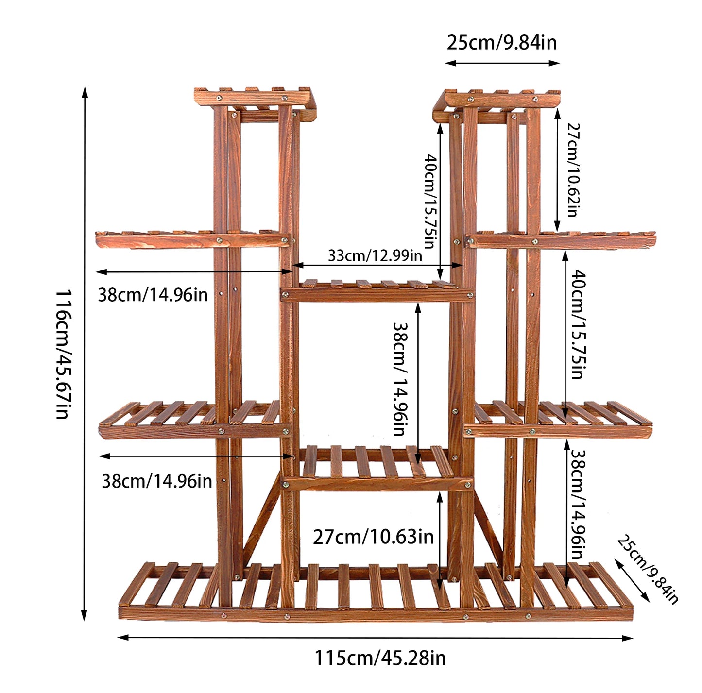 Wisfor Wooden Plant Shelf And Flower Pot Stand Indoor Outdoor