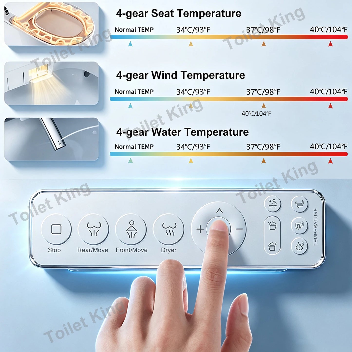 Smart Toilet With Built In Bidet And Heated Seat DualFlush