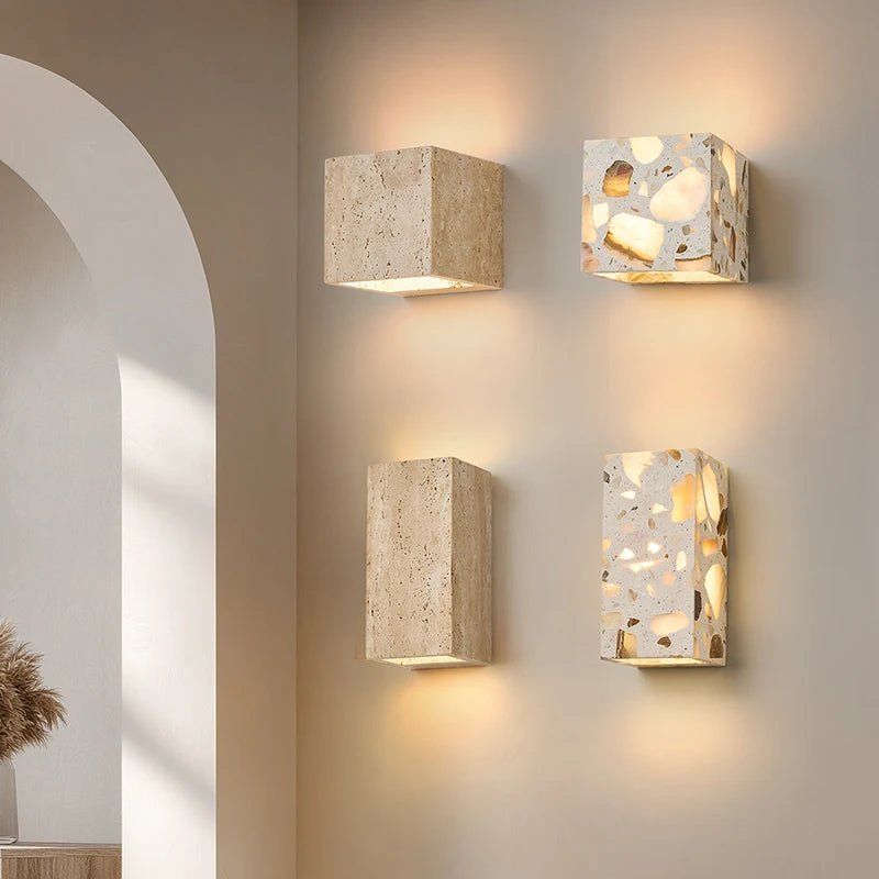 Surface Mount Yellow Cave Stone LED Wall Light 85~265V 9W Nordic style Indoor Wall Lamps For Living Room Decoration Sconce