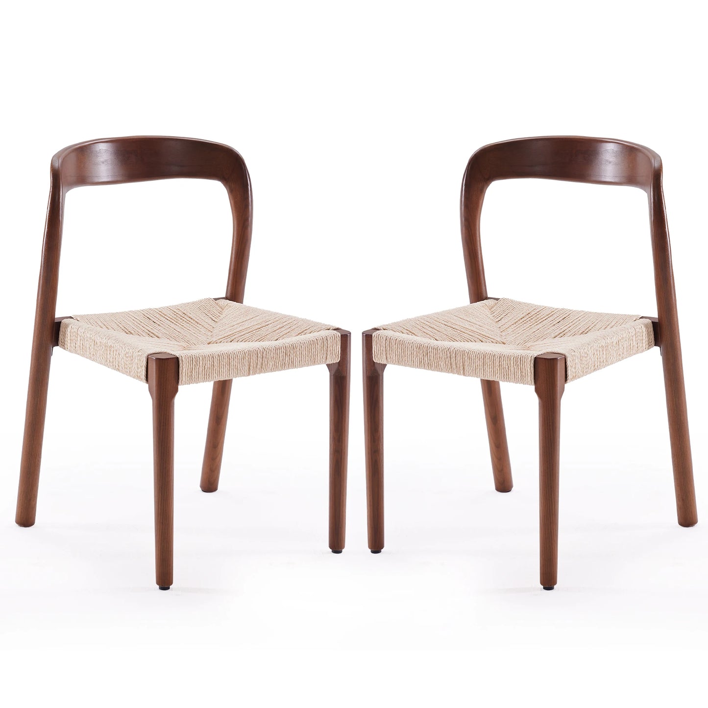 FARINI Ash Wood Stackable Dining Chairs Mid Century Modern