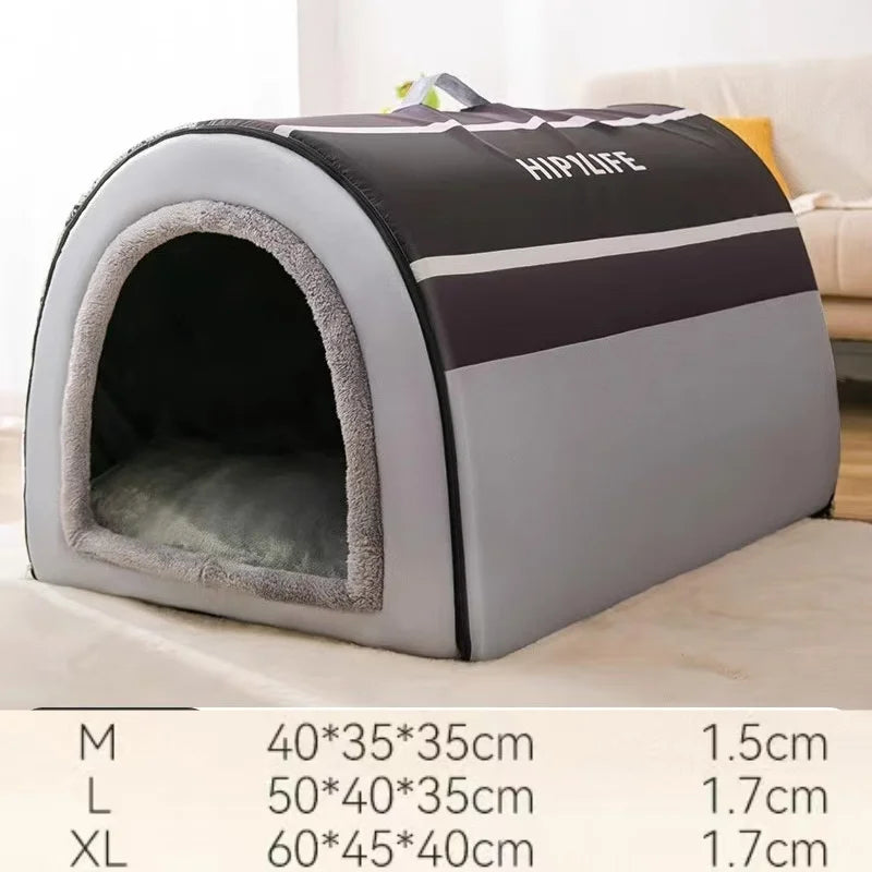 Removable Dog Warm House Washable Pet bed for Large Medium Dogs Travelling Portable Classic Design Pet House Sleeping Bed