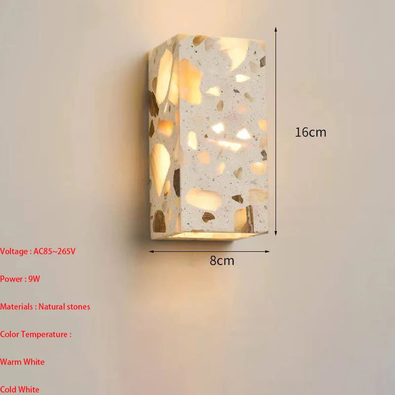 Surface Mount Yellow Cave Stone LED Wall Light 85~265V 9W Nordic style Indoor Wall Lamps For Living Room Decoration Sconce