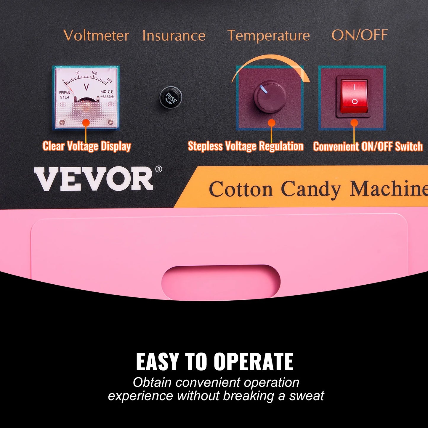Succebuy 1000W Electric Cotton Candy Machine With Cart Stainless Bowl