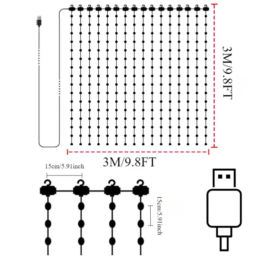 MIMIRGB LED RGB Curtain Lights App Controlled Music Sync