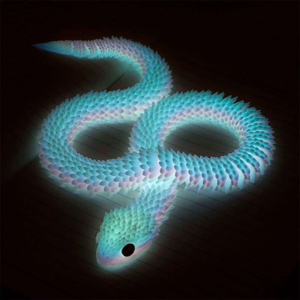3D Printed Snake Decoration Colorful Model 3D Printed Animals Creative Toy Desk Accessories Room Decor Table Ornament 3 Sizes