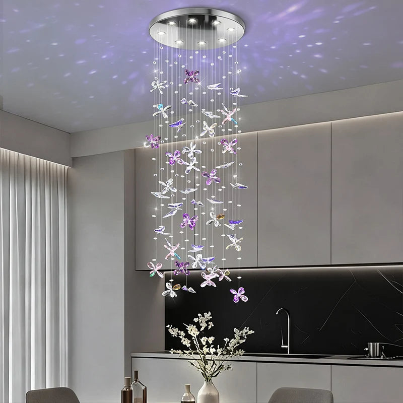 Yingxuan Butterfly Crystal Chandelier For Dining Room Kitchen Island