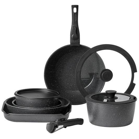 SucceBuy Nonstick Granite Cookware Set Induction Friendly